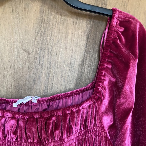 Relisted LC Lauren Conrad smocked flounce hem velvet dress boho size XXL - Picture 7 of 17